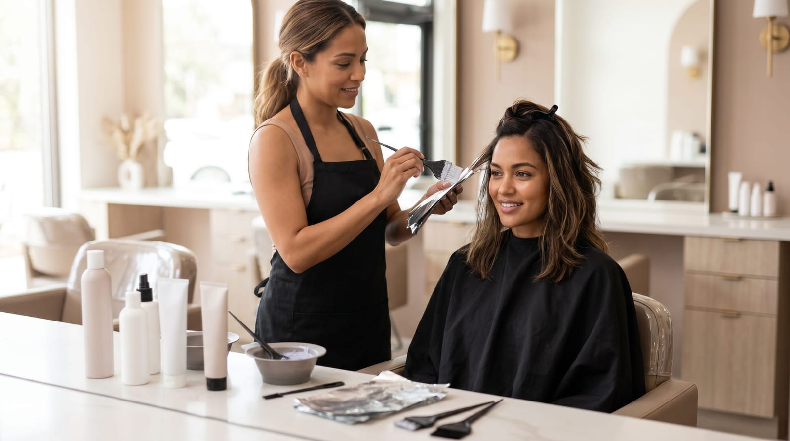 Professional Hair Color and Highlighting Services at Dominican Salon